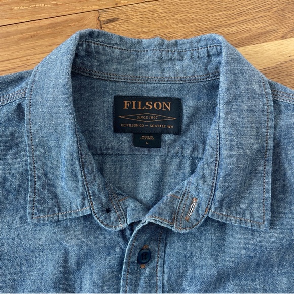 Filson Chambray Button Up Shirt - Picture 3 of 7
